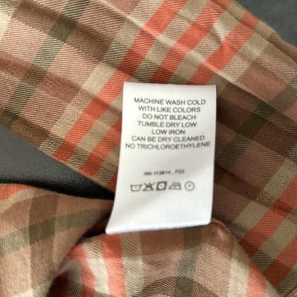 Billy Reid Men’s Tuscumbia Long sleeve button down Shirt. Medium. Tan/Orange - Picture 5 of 6